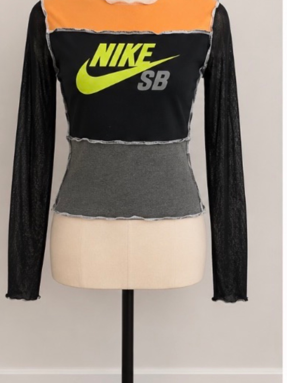 Vintage hand made Nike crop top with mesh sleeves. - Picture 1 of 3